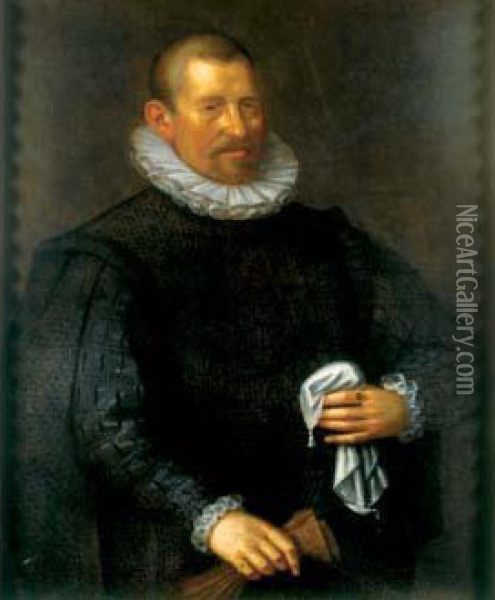 Portrait De Gentilhomme Oil Painting - Giovanni Battista Moroni