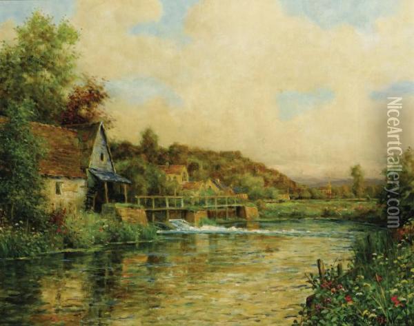 Mill Stream Oil Painting - Louis Aston Knight