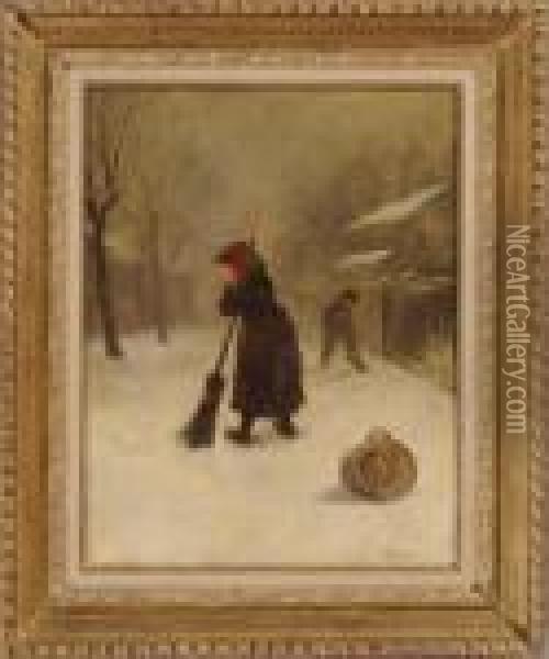 Sweeping Snow Oil Painting - James Crawford Thom