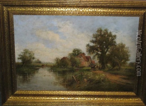 An Old Mill, Suffolk Oil Painting - Henry John Kinnaird
