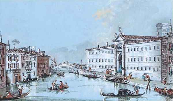 The Fondamenta Quintavalle, Venice Oil Painting - Giacomo Guardi