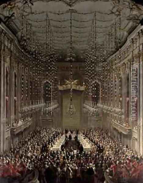 Banquet in the Redoutensaal Vienna 1760 2 Oil Painting - Martin II Mytens or Meytens