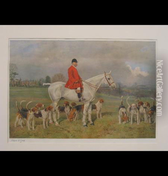 Master Of Devon And Exeter Fox Hounds In The Grounds Of Bishops Port Oil Painting - Alfred Grenfell Haigh