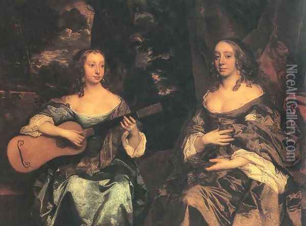 Two Ladies of the Lake Family c. 1660 Oil Painting - Sir Peter Lely