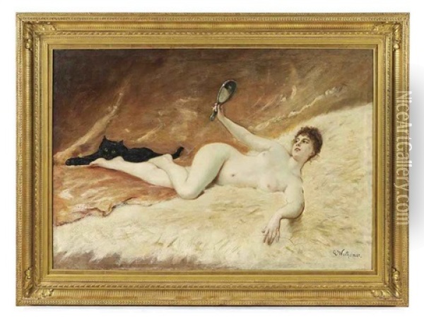 Vanity Oil Painting - Gustave Wertheimer