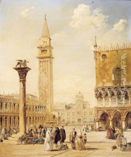 St. Mark's Square Oil Painting - Edward Pritchett
