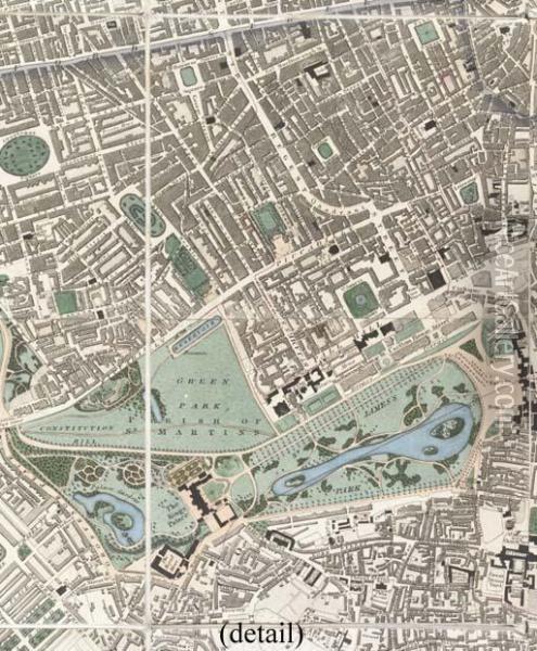 Map Of London Oil Painting - Greenwood Christopher & John