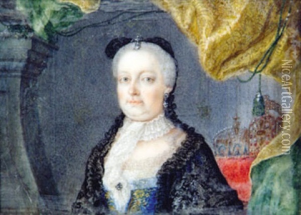 Kaiserin Maria Theresia In Witwentracht Oil Painting - Antonio Bencini