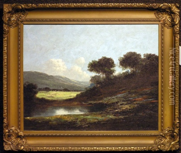 Oaks By The Lake Oil Painting - Richard de Treville