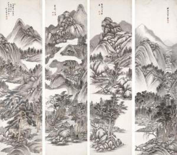 Landscapes After Ancient Masters Oil Painting - Xue Xuan