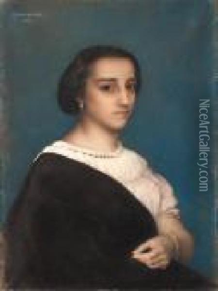 Portrait De Madame Calmas Oil Painting - Felix Bracquemond