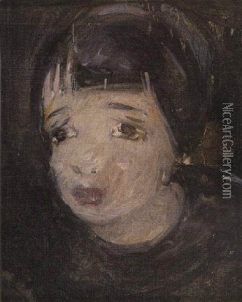 Portrait De Fillette Oil Painting - Maria Blanchard