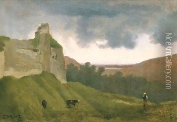 Arques, Ruines Du Chateau Oil Painting - Jean-Baptiste-Camille Corot