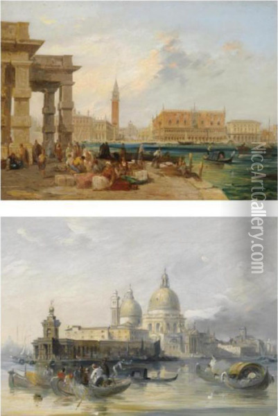 The Dogana, Venice Oil Painting - Edward Pritchett