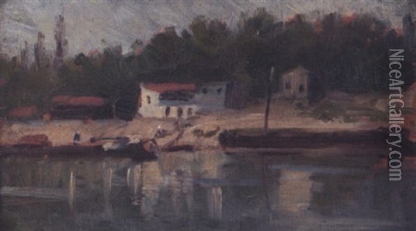 Rockland Lake Oil Painting - Arthur B. Davies