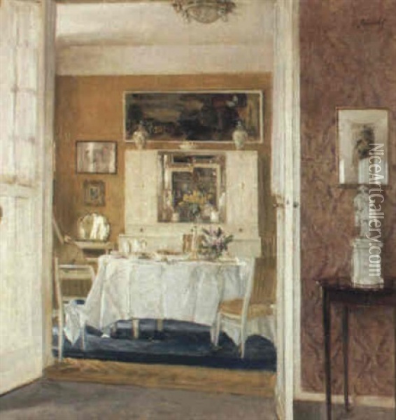 An Interior Of A Breakfast Room Oil Painting - Karl Albrecht