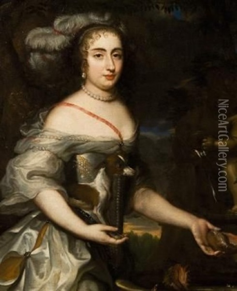 Portrait Of Louise De Valliere, Mistress Of Louis Xiv Oil Painting - Pierre Mignard the Elder