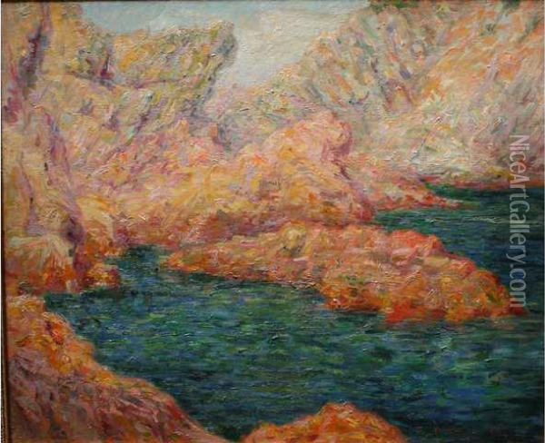 Les Calanques Oil Painting - Pere Ysern Y Alie