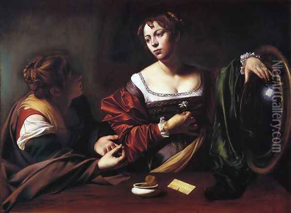 The Conversion of the Magdalen, 1597-98 Oil Painting - Caravaggio