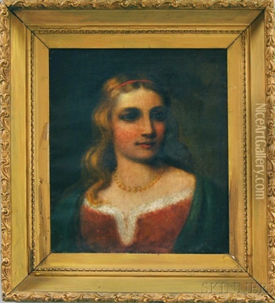 Portrait Of A Girl Oil Painting - Darius Cobb