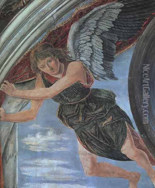 Angel (detail) 1467 Oil Painting - Antonio Pollaiolo