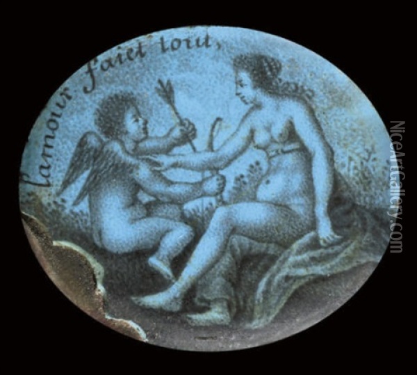 Venus And Amor Oil Painting - Paul Prieur
