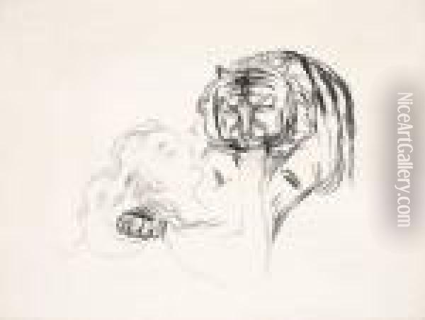 Tigeren Oil Painting - Edvard Munch