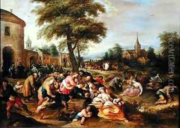 The Works of mercy Oil Painting - Frans the younger Francken