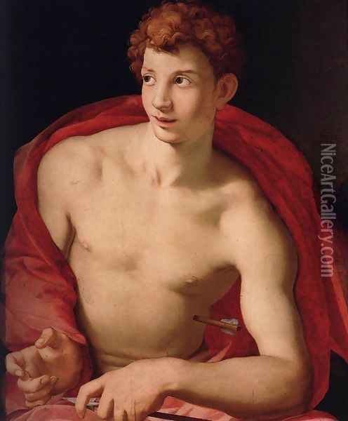 St Sebastian 1525-28 Oil Painting - Agnolo Bronzino