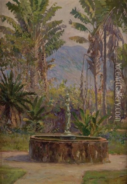 Fountain Oil Painting - Abbott Fuller Graves