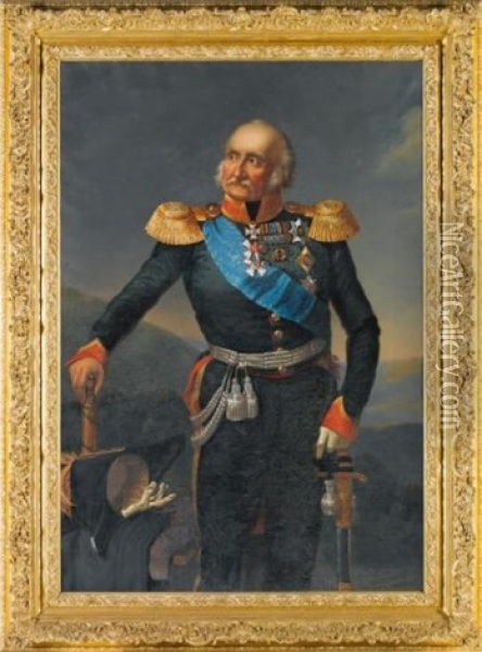 Portrait Of Prince Petr Khristianovich Wittgenstein (1769-1843) Oil Painting - Franz Krueger