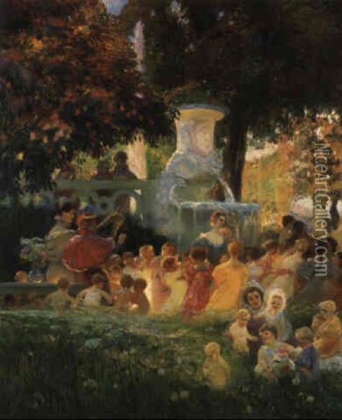 La Ronde Des Enfants Oil Painting - Gaston La Touche