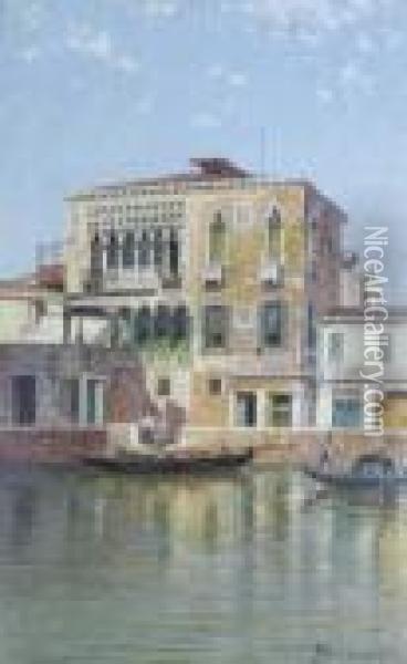 View Of A Palace, Venice Oil Painting - Antonietta Brandeis
