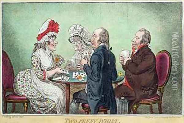 Two Penny Whist Oil Painting - James Gillray