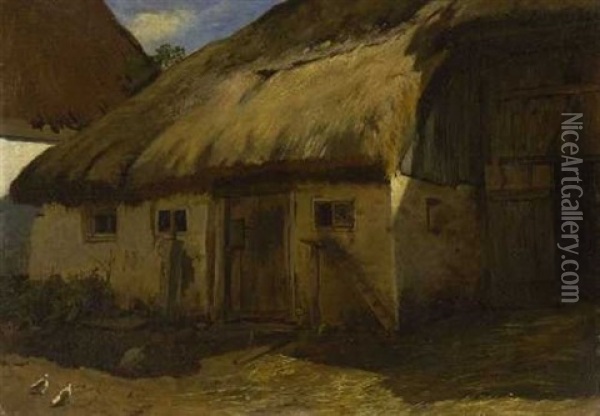 Bauernhof Oil Painting - Adolf Eberle
