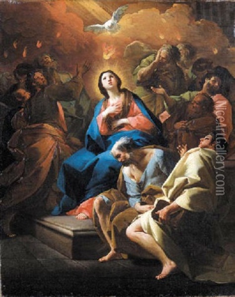 Pentecost, A Bozzetto Oil Painting - Corrado Giaquinto