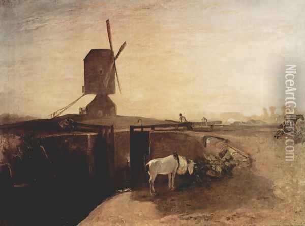 The large channel connection with Southall Mill Oil Painting - Joseph Mallord William Turner