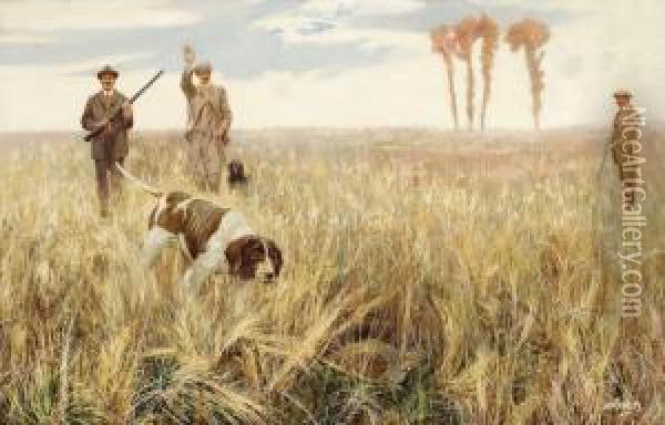 Hunting Quail Oil Painting - John G. Sowerby