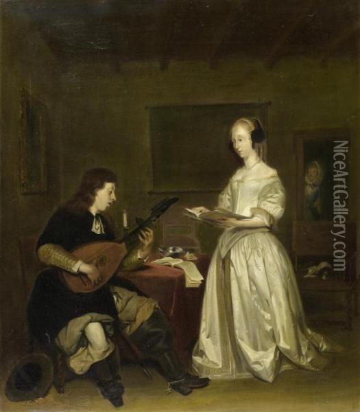 The Duet Oil Painting - Gerard Terborch