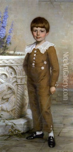 Portrait Of A Boy Oil Painting - Herbert James Draper