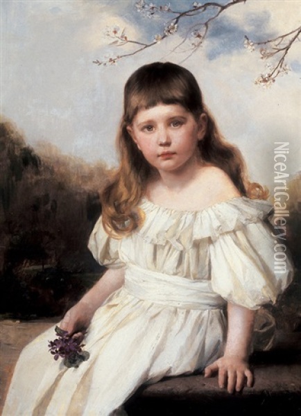 Portrait Of Gloria Roberts Oil Painting - Paul Peel