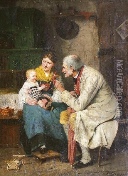 Familiengluck Oil Painting - Julius Fehr