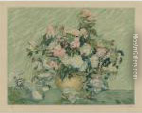 Les Roses (ginestet/pouillon 351) Oil Painting - Vincent Van Gogh