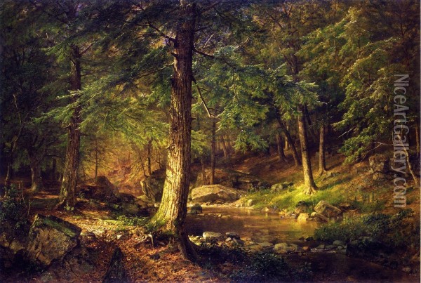 Forest Scene Oil Painting - William Trost Richards