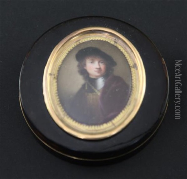 Miniature Of Rembrandt As A Young Man Oil Painting - Nathaniel Hone the Elder