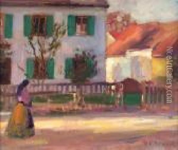 The Green Shutters (c1907) Oil Painting - Francis Campbell Boileau Cadell