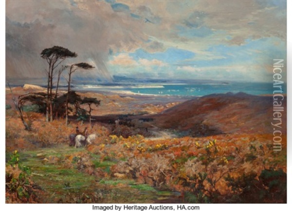 The Danes Landing In Dorset Oil Painting - Arthur Meade