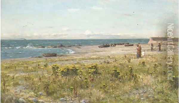The beach at Ballantae Oil Painting - Joseph Henderson