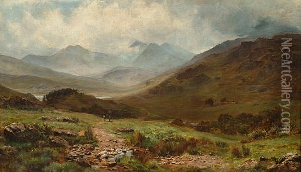 Snowdon - Among The Mountains Near Capel Curig, North Wales Oil Painting - William Lakin Turner