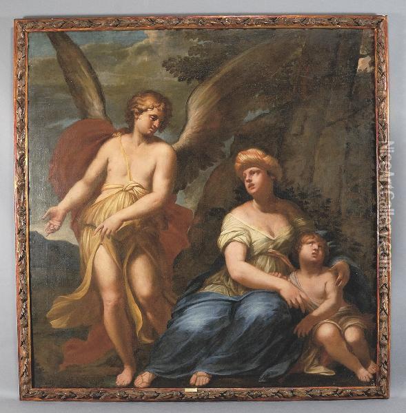 L'angelo Riconduce Agar Ed Il Figlio Ismaele Da Abramo Oil Painting - Giuseppe Diamantini